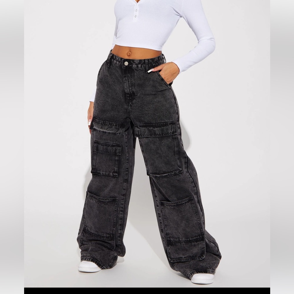 FashionNova Cargo Jeans